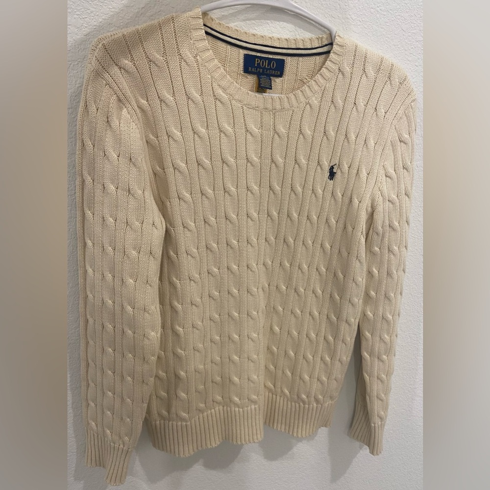 Polo by Ralph Lauren Men's Beige Cable Knit Sweater